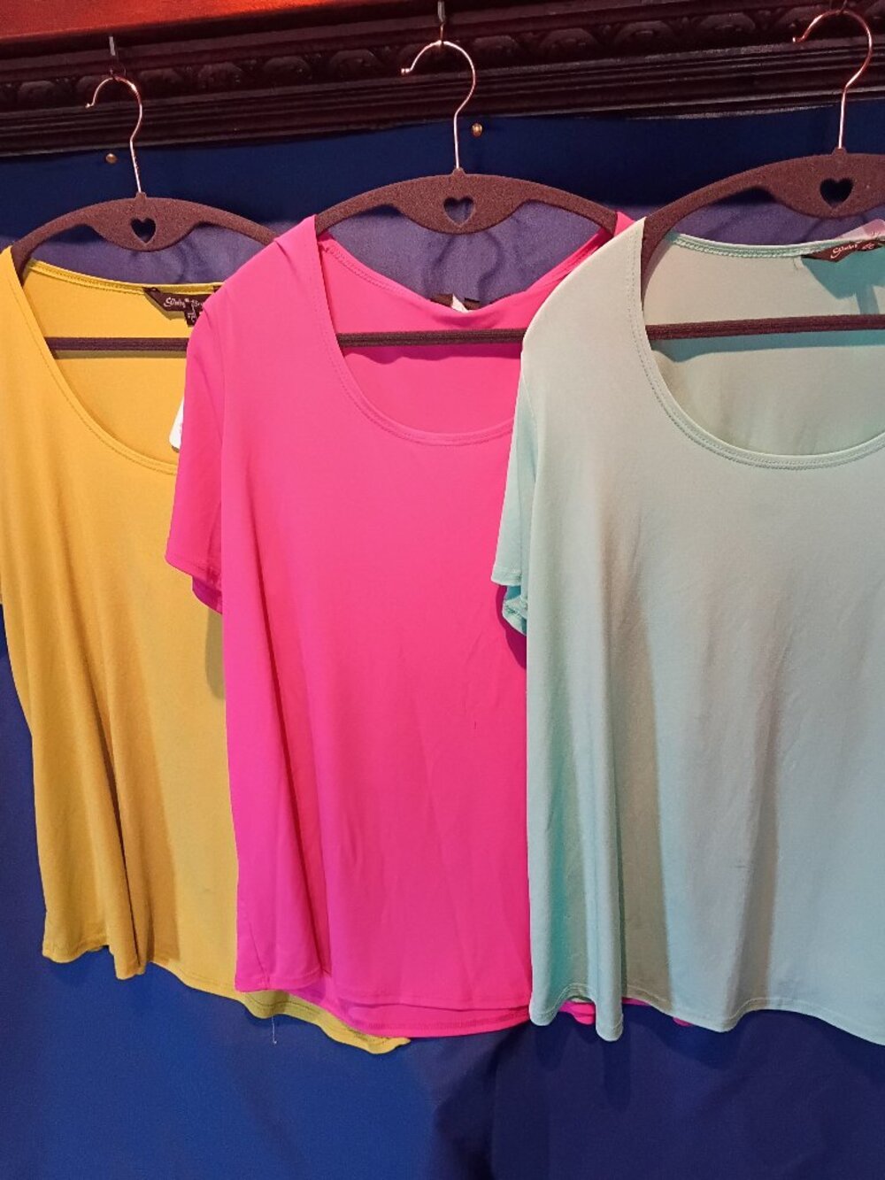 Worn bundle of 3 Slinky Brand tops. Large